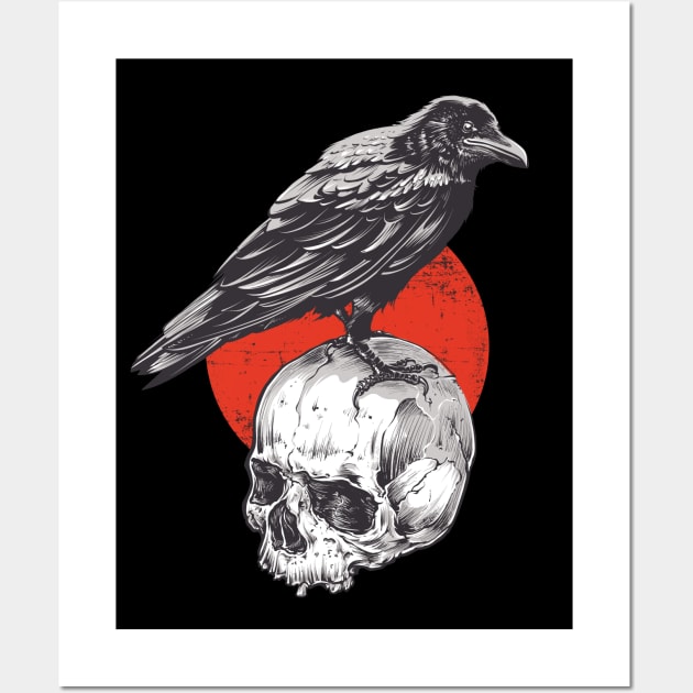 Raven and Skull Wall Art by Buy Custom Things